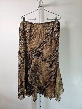 Emma James Brown and Black A-Line Skirt